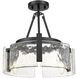 Aenon 3 Light 16.5 inch Matte Black Semi-Flush Ceiling Light