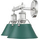 Yep Orwell Vanity Wall Light in Pewter, Pine Green