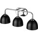 Yep Zoey Vanity Wall Light in Chrome, Matte Black