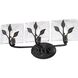 Calla 3 Light 21.75 inch Natural Black Vanity Light Wall Light