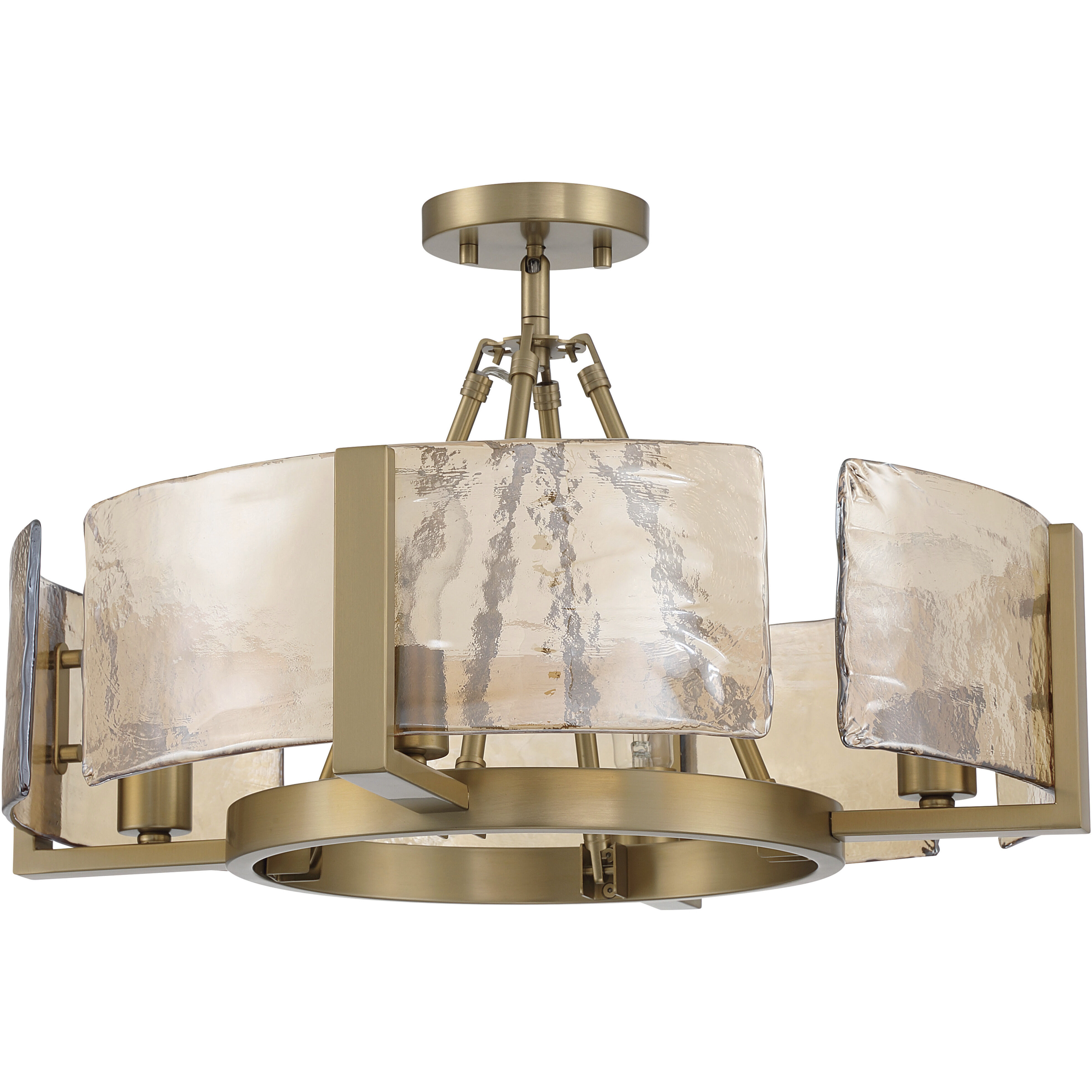 Aenon 4 Light 22 inch Brushed Champagne Brass Semi-Flush Mount Ceiling Light