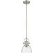 Yep Hines 1 Light 6.88 inch Pewter Pendant Ceiling Light in Seeded Glass