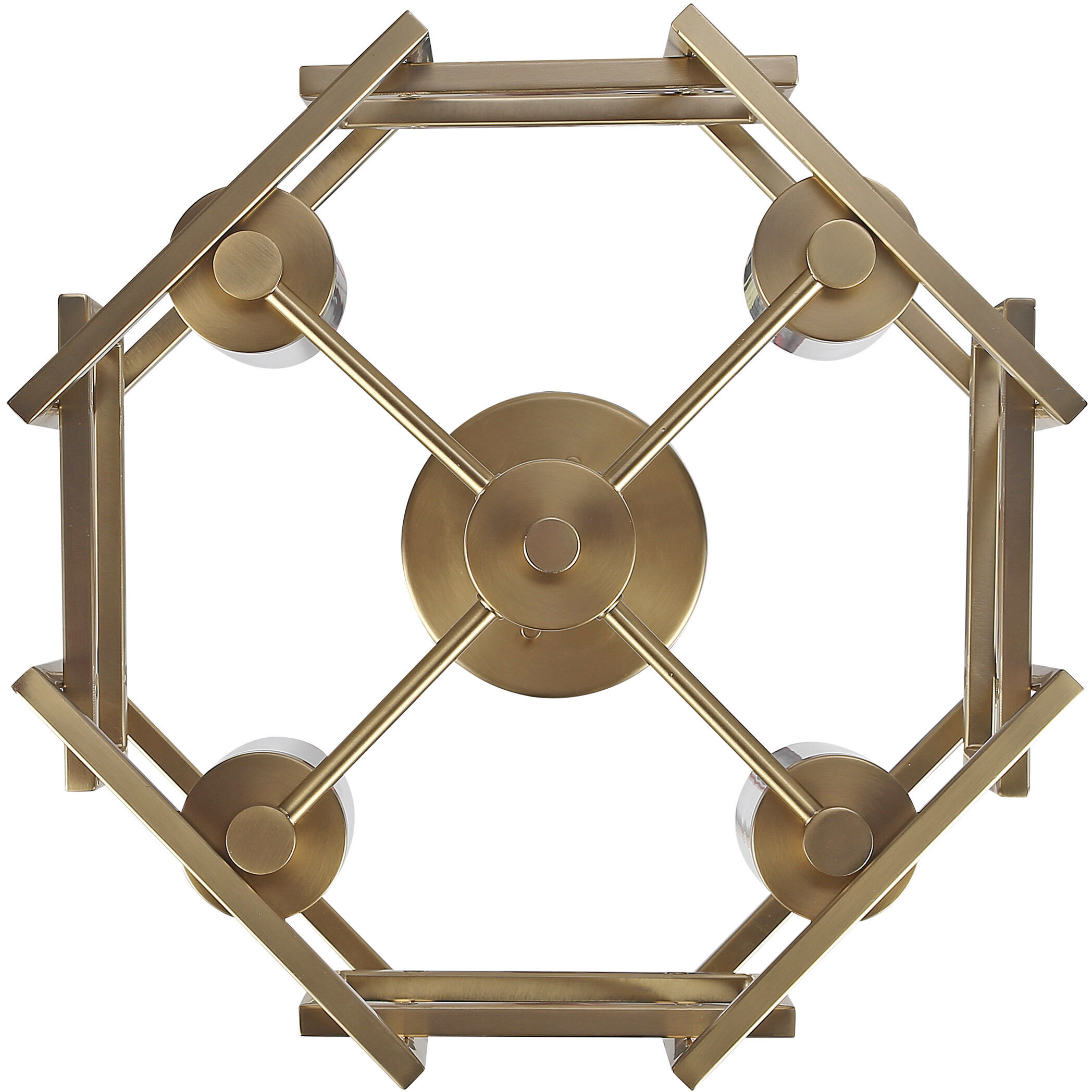 Marco 4 Light 16 inch Brushed Champagne Brass Semi-Flush Mount Ceiling Light