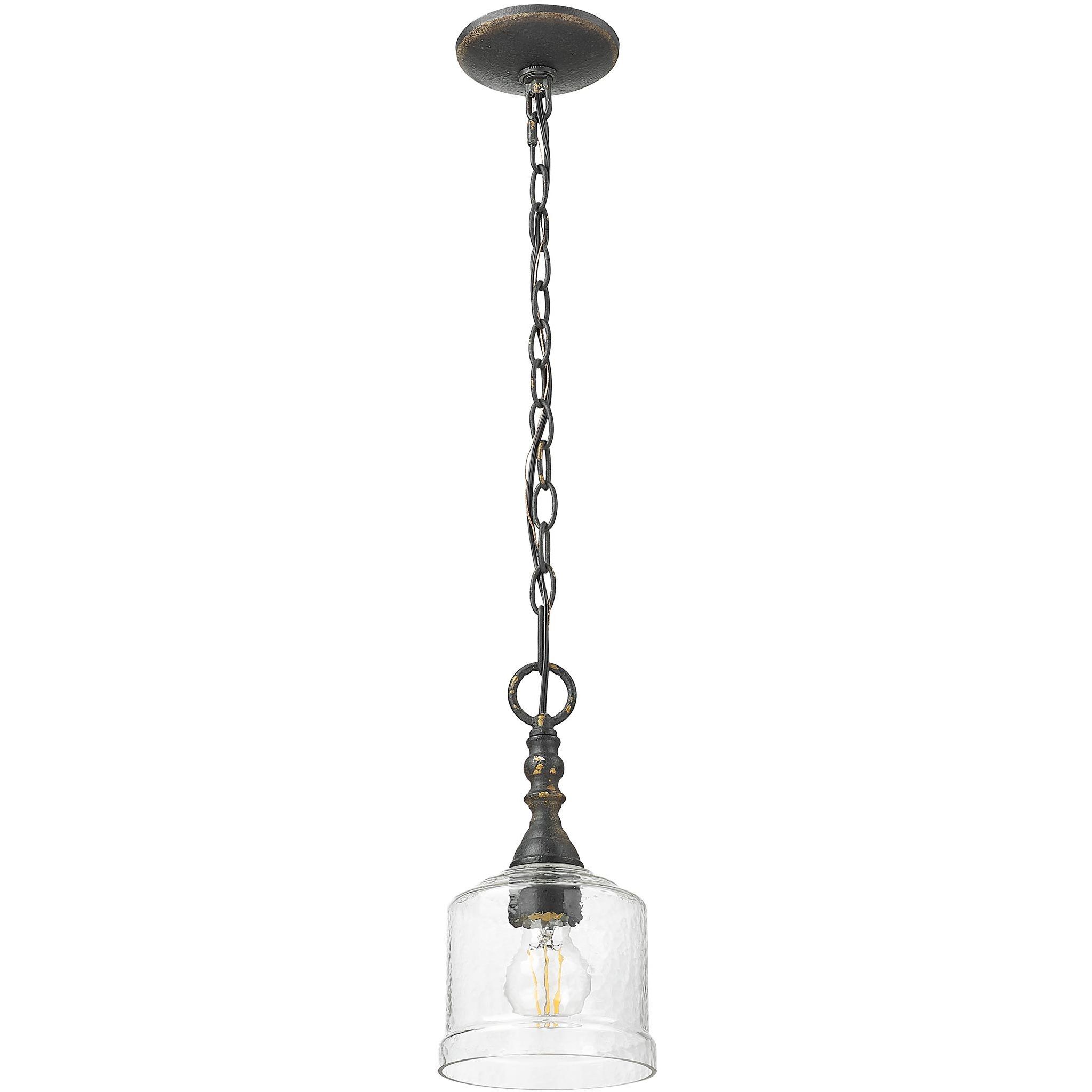Keating Pendant Ceiling Light in Antique Black Iron