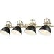 Duncan 4 Light 33.5 inch Aged Brass Bath Vanity Light Wall Light in Matte Black