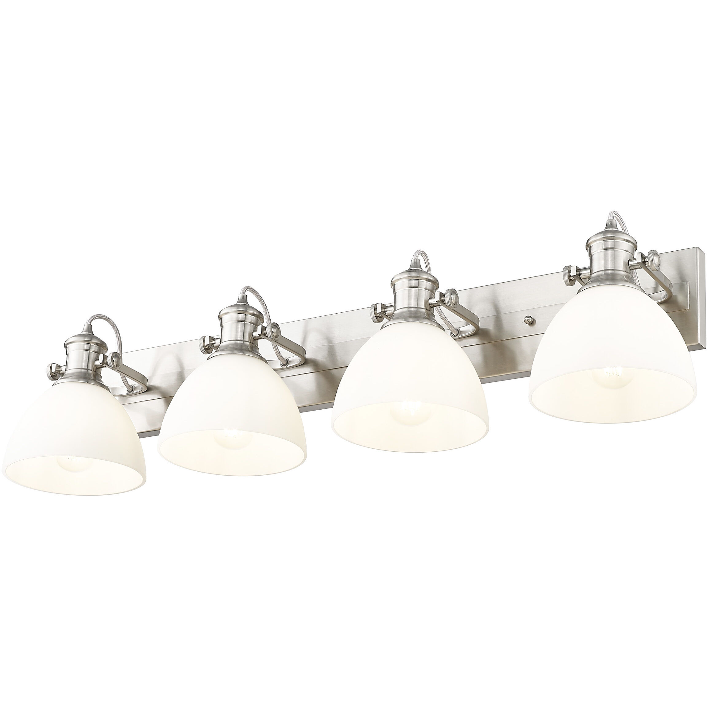 Yep Hines Vanity Wall Light in Pewter, Opal Glass
