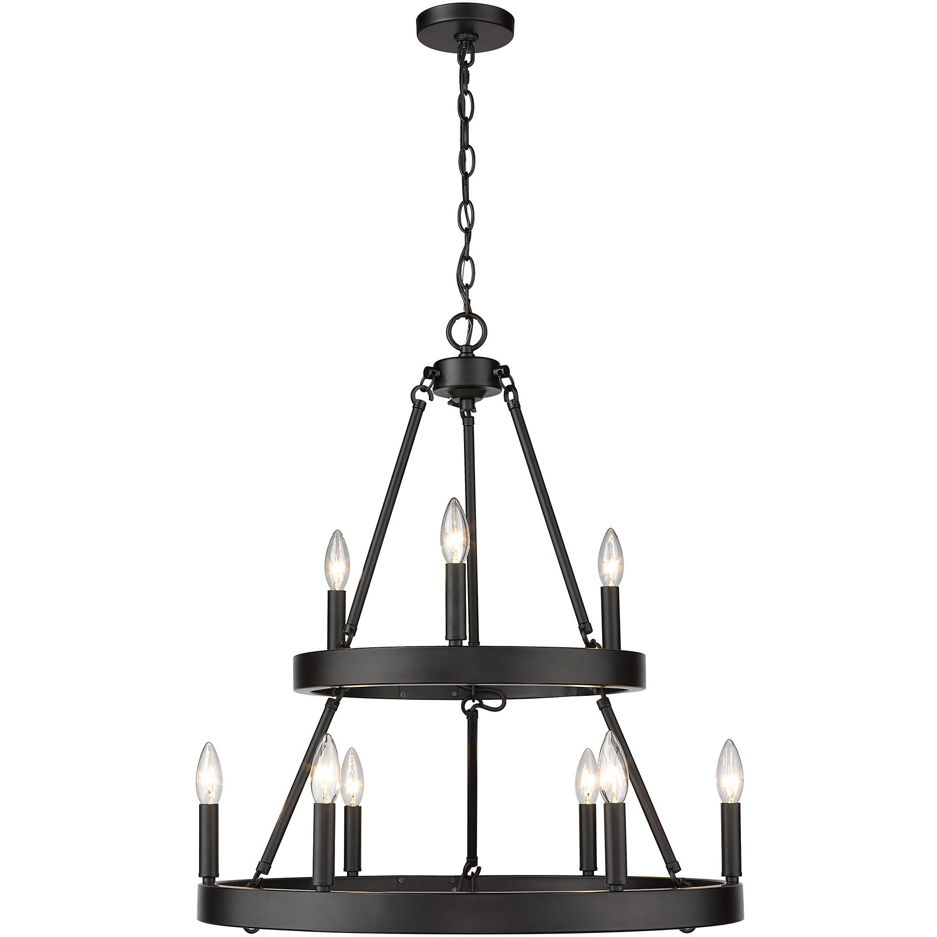 Alastair 24 inch 60.00 watt Matte Black Chandelier Ceiling Light