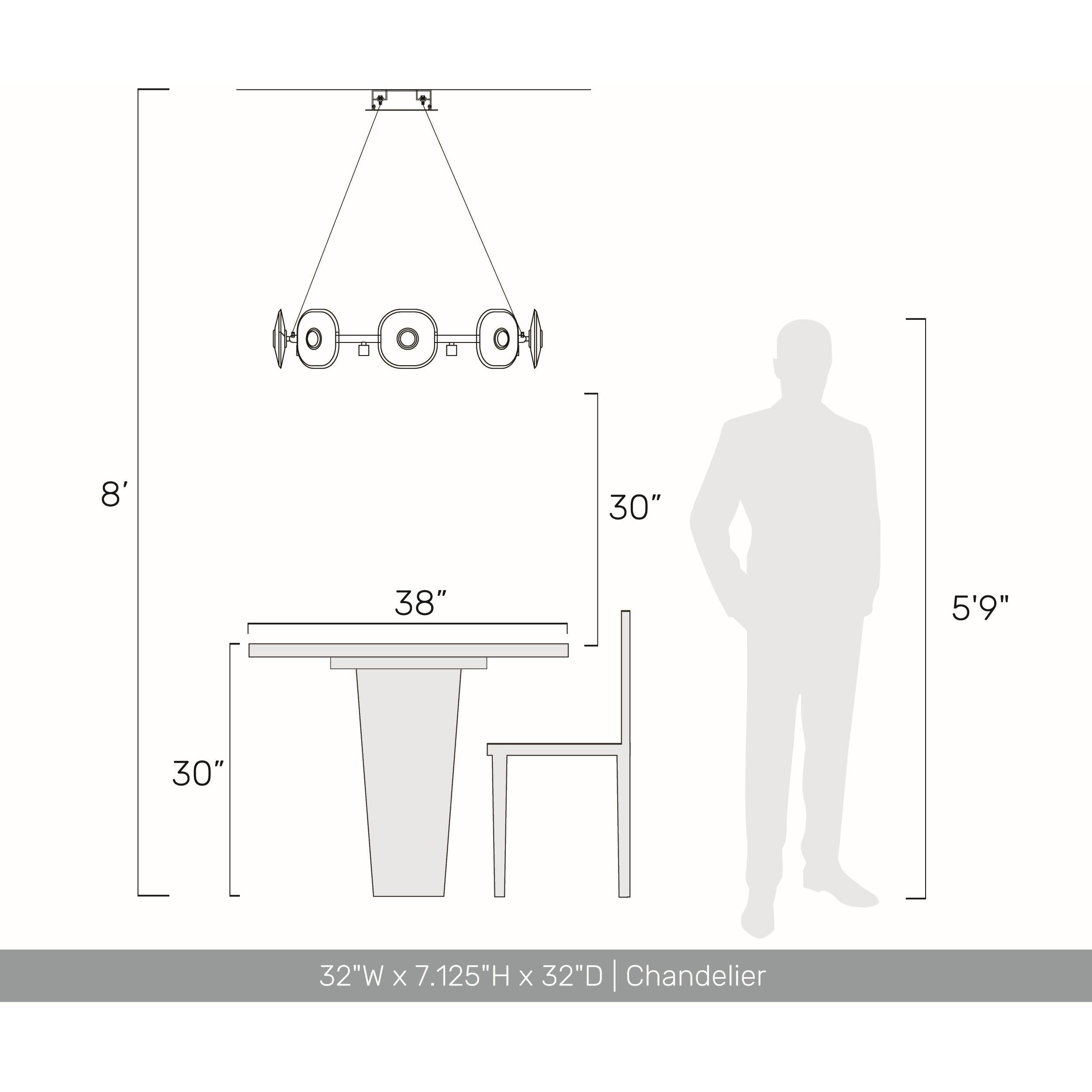 Ziva Celestia 32 inch 4.00 watt Chrome Chandelier Ceiling Light