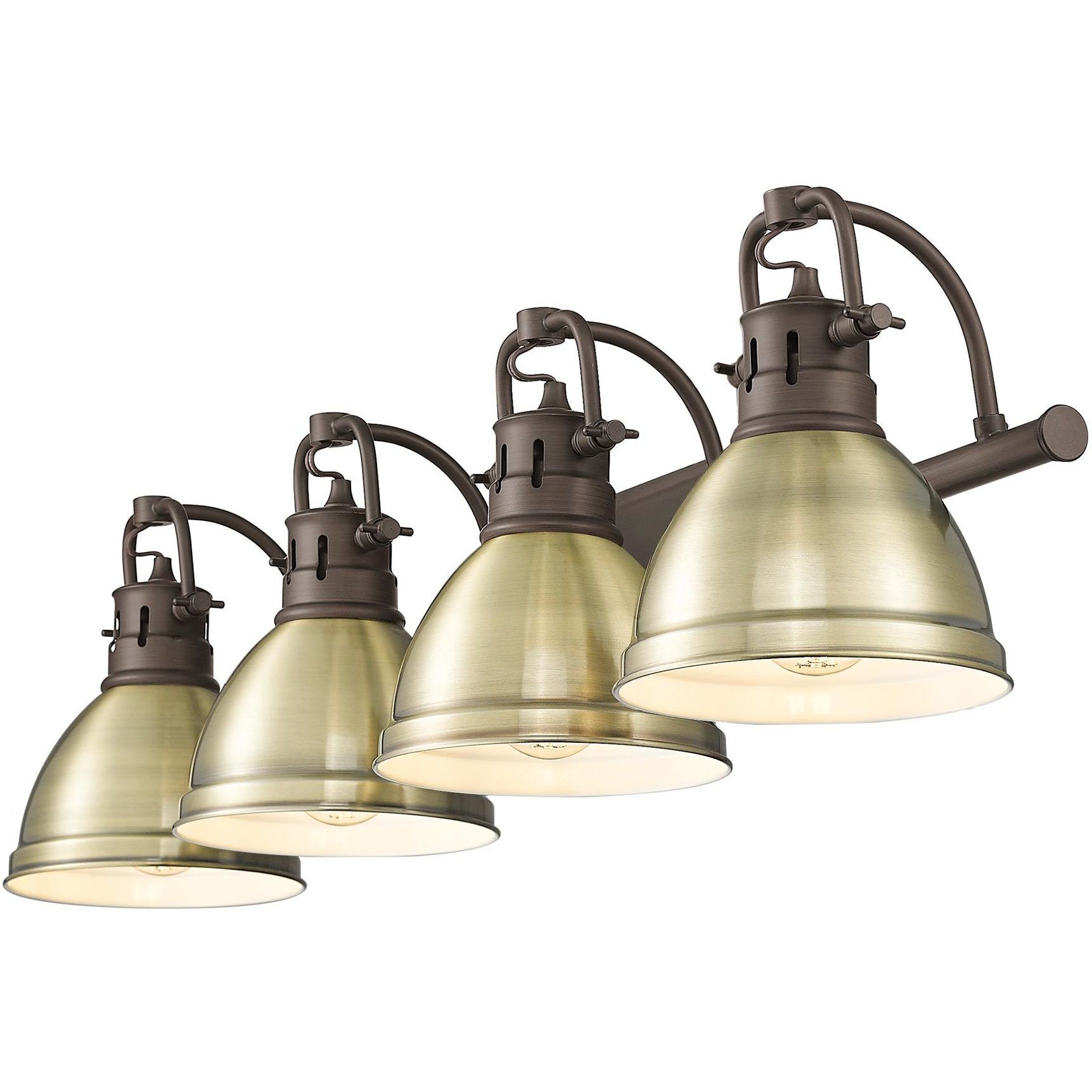 Yep Duncan Vanity Wall Light in Rubbed Bronze, Aged Brass