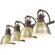 Yep Duncan Vanity Wall Light in Rubbed Bronze, Aged Brass