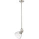 Hines 1 Light 7 inch Pewter Mini Pendant Ceiling Light in Seeded Glass