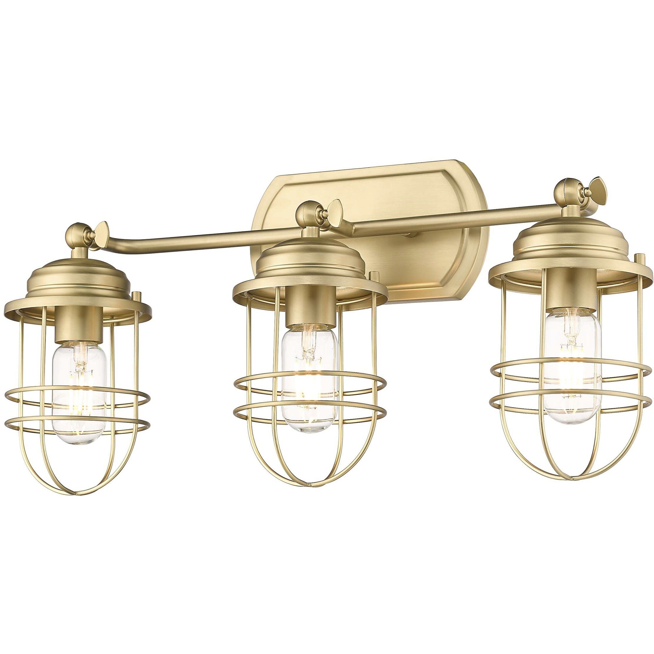 Seaport Vanity Wall Light in Brushed Champagne Brass