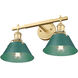 Orwell 2 Light 18.25 inch Brushed Champagne Bronze Bath Vanity Light Wall Light in Pine Green