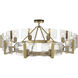 Aenon 10 Light 36 inch Brushed Champagne Brass Semi-Flush Mount Ceiling Light