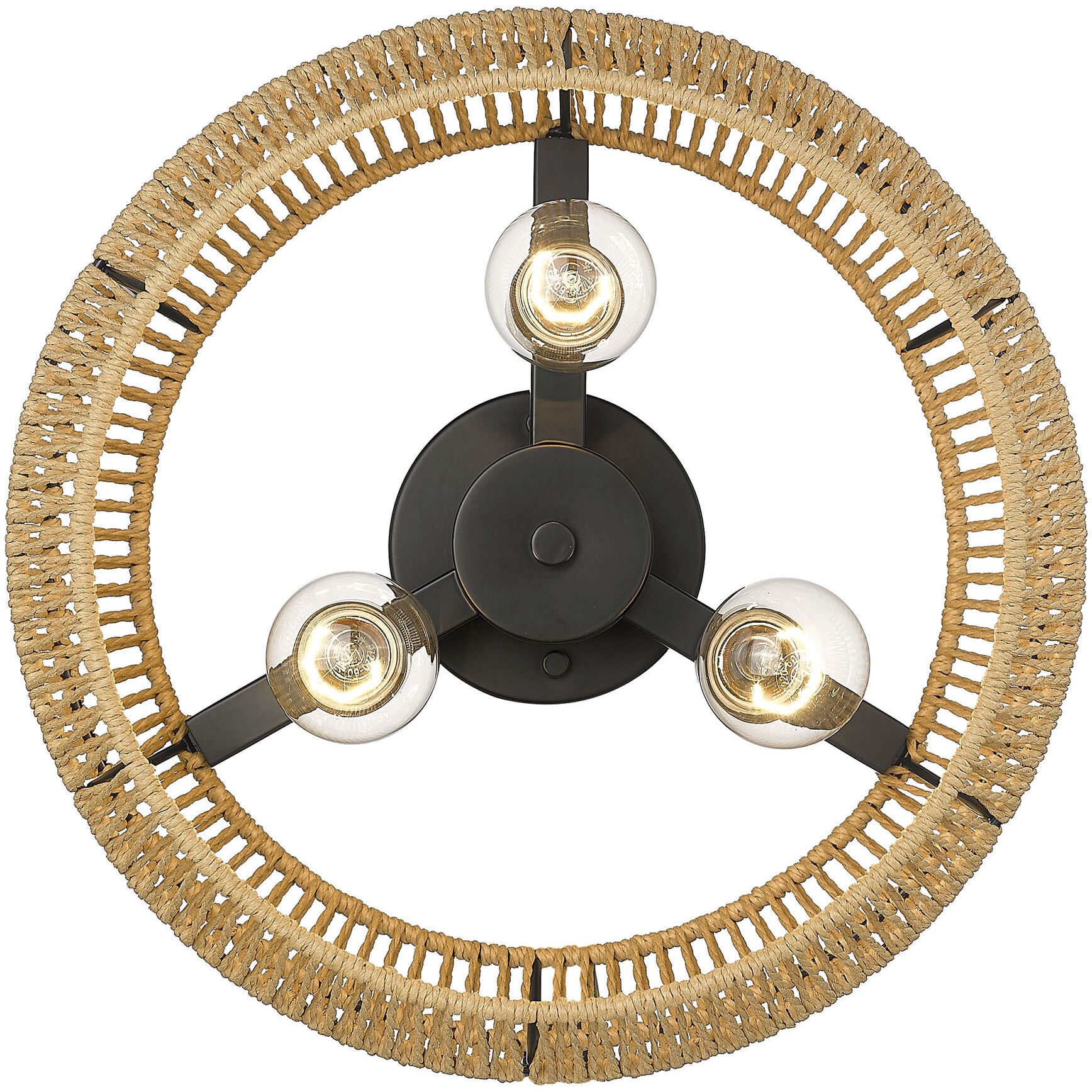 Marlee 3 Light 14 inch Matte Black Semi-Flush Mount Ceiling Light