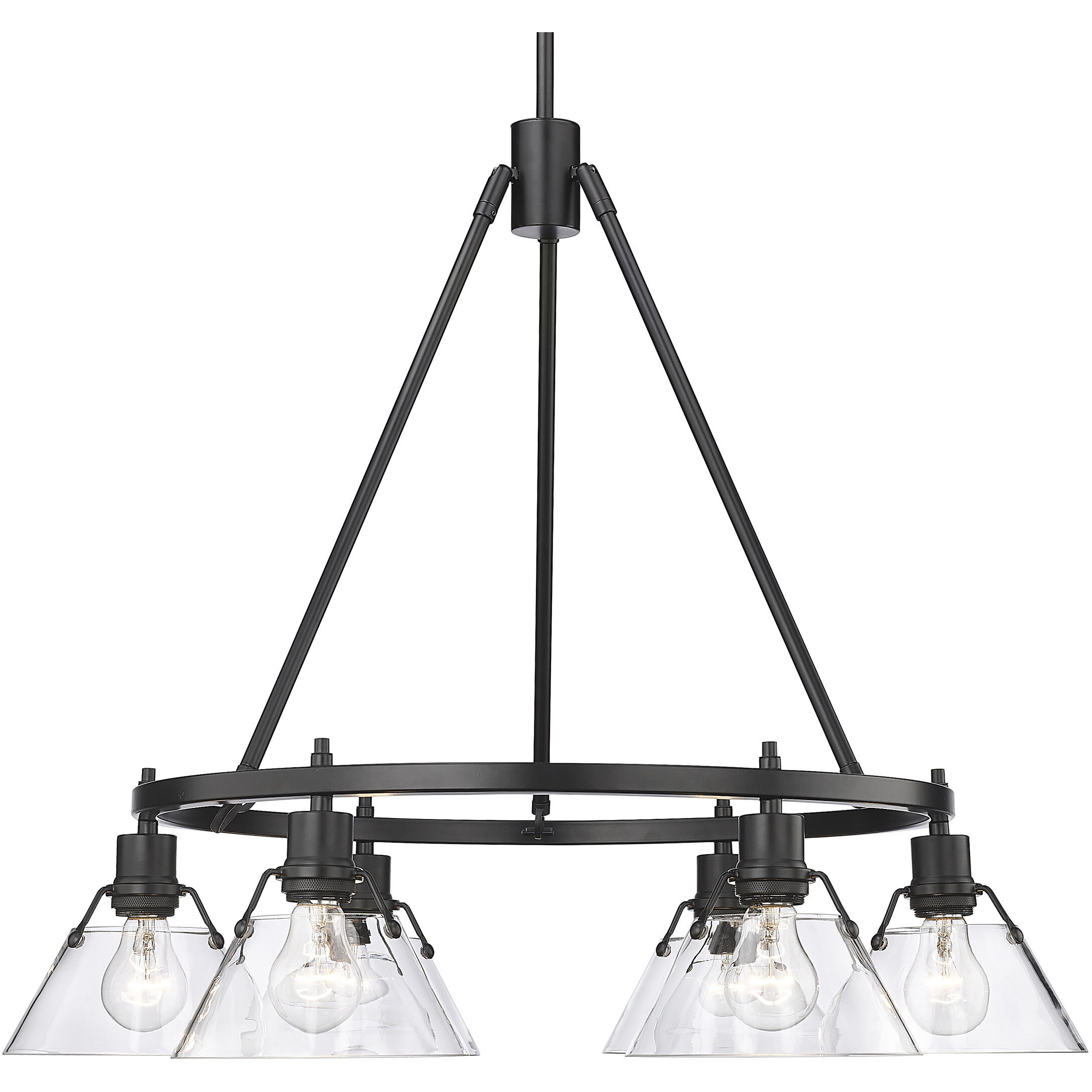 Yep Orwell 29 inch 60.00 watt Matte Black Chandelier Ceiling Light in Clear Glass