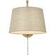Ryleigh Articulating Wall Sconce Wall Light in Brushed Champagne Bronze, Natural Sisal