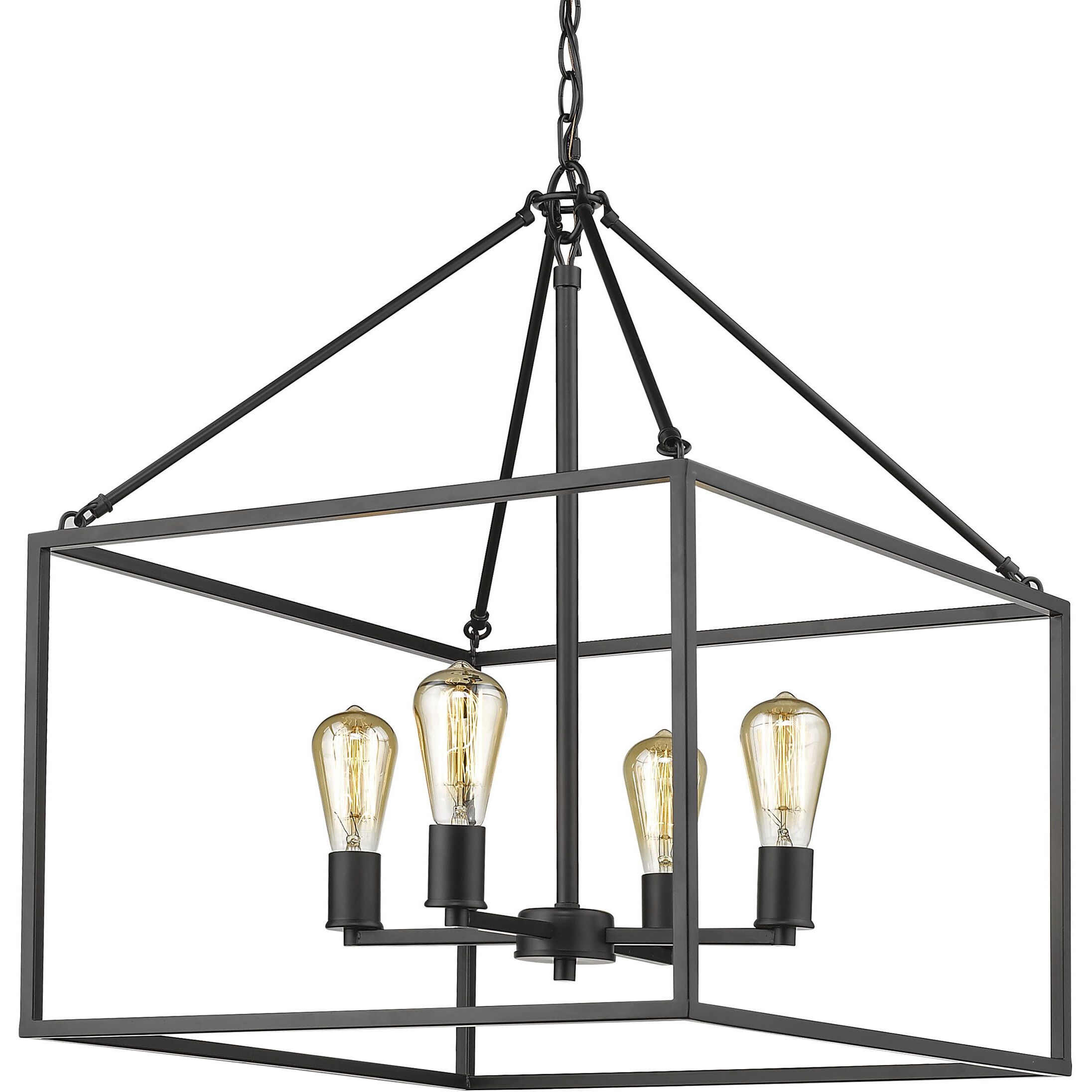 Wesson 21 inch 60.00 watt Matte Black Chandelier Ceiling Light