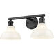 Carver 2 Light 19.5 inch Matte Black Bath Vanity Light Wall Light
