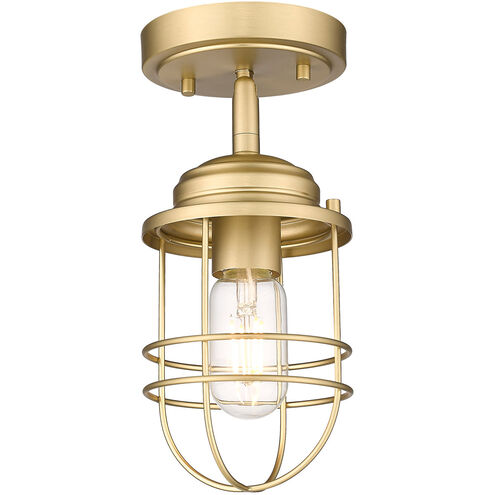 Seaport 1 Light 5 inch Brushed Champagne Bronze Semi-flush Ceiling Light