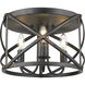 Alcott 3 Light 15 inch Antique Black Iron Flush Mount Ceiling Light