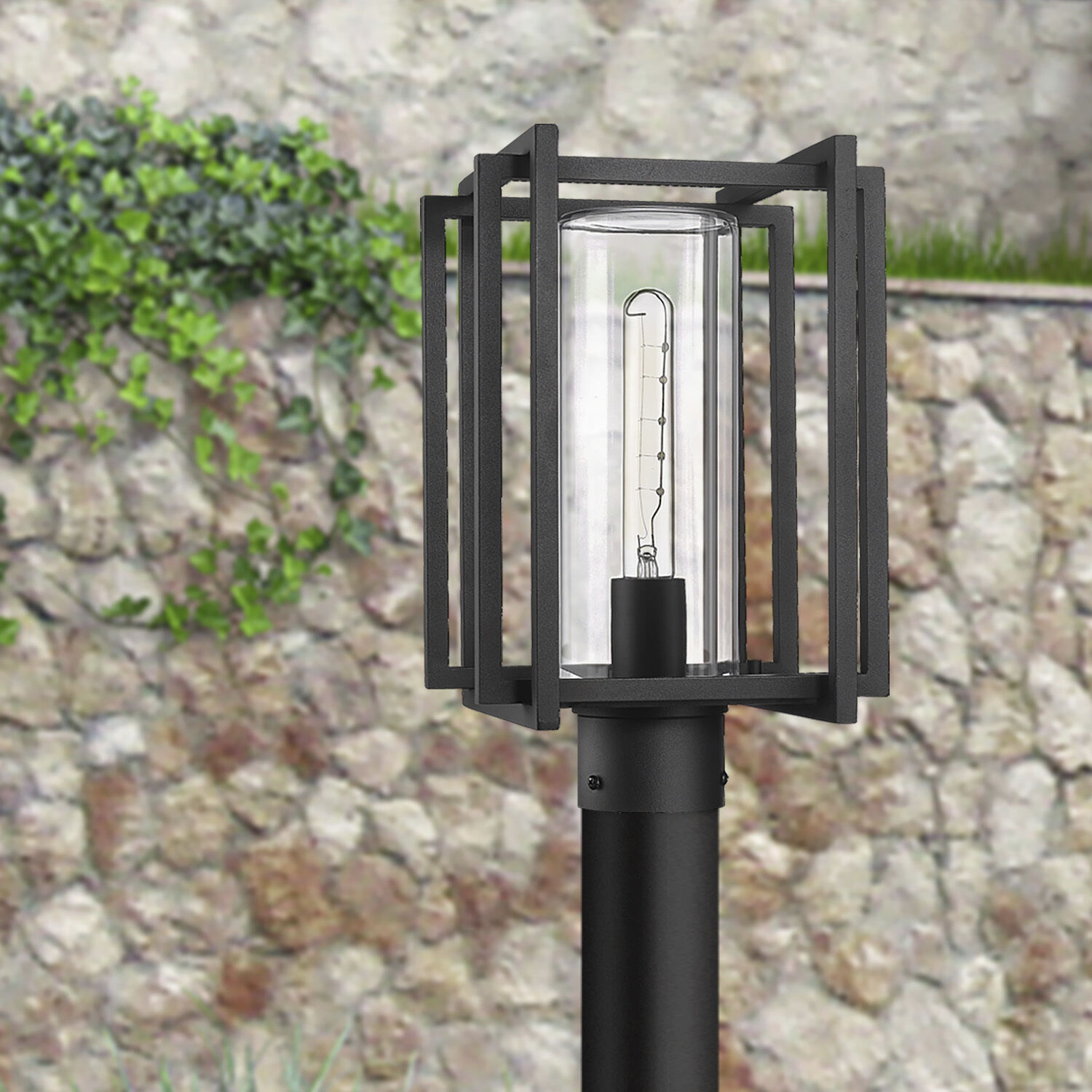 Tribeca 1 Light 8.63 inch Natural Black Outdoor Post