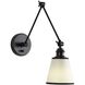 Yep Equinox 1 Light 5.88 inch Matte Black Swing Arm Wall Lamp Wall Light in White with Black Trim