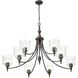 Keating 9 Light 44 inch Antique Black Iron Chandelier Ceiling Light