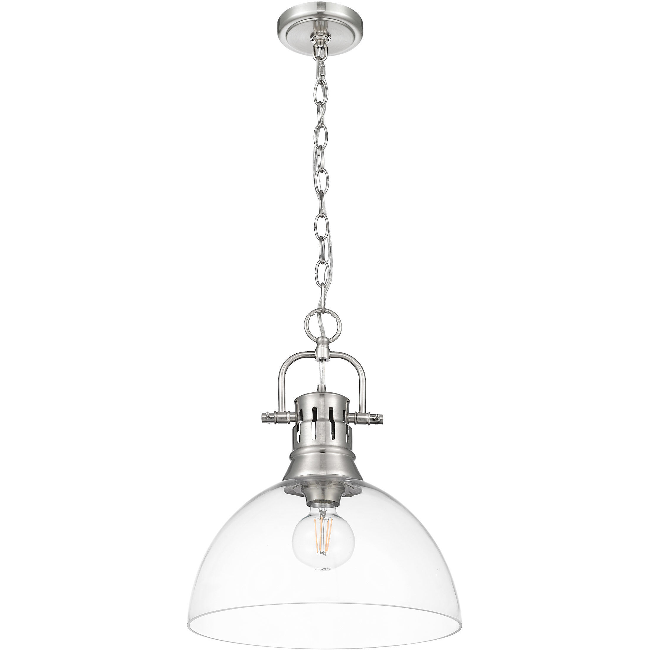 Yep Duncan 1 Light 14 inch Pewter Pendant Ceiling Light in Clear Glass