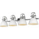 Yep Duncan Vanity Wall Light in Chrome, Matte White