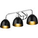 Yep Zoey Vanity Wall Light in Chrome, Matte Black