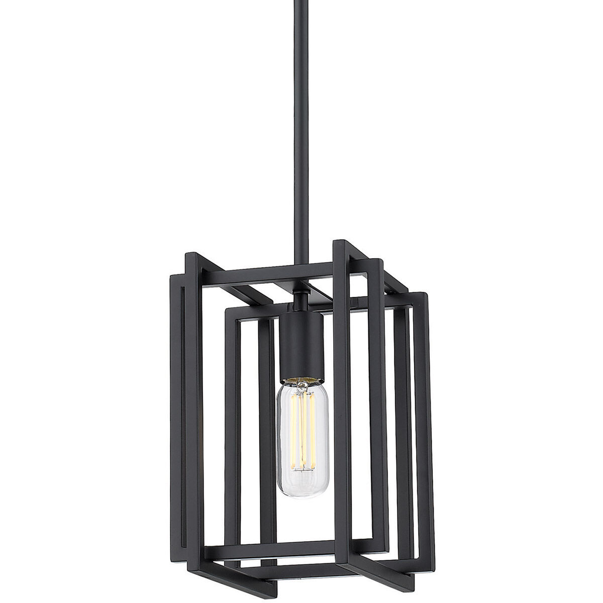 Golden Lighting 6070-M1L BLK-BLK Tribeca 1 Light 7 inch