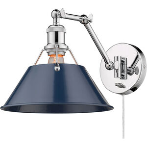 Orwell 1 Light 10 inch Chrome Articulating Wall Sconce Wall Light in Navy, Adjustable