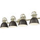 Yep Duncan Vanity Wall Light in Aged Brass, Rubbed Bronze
