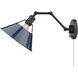 Orwell 1 Light 10 inch Matte Black Articulating Wall Sconce Wall Light in Navy, Adjustable