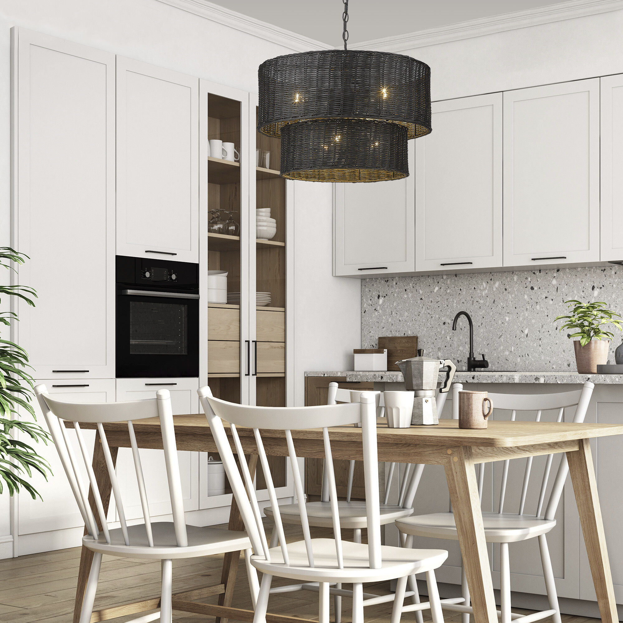 Erma 6 Light 22.38 inch Matte Black Chandelier Ceiling Light