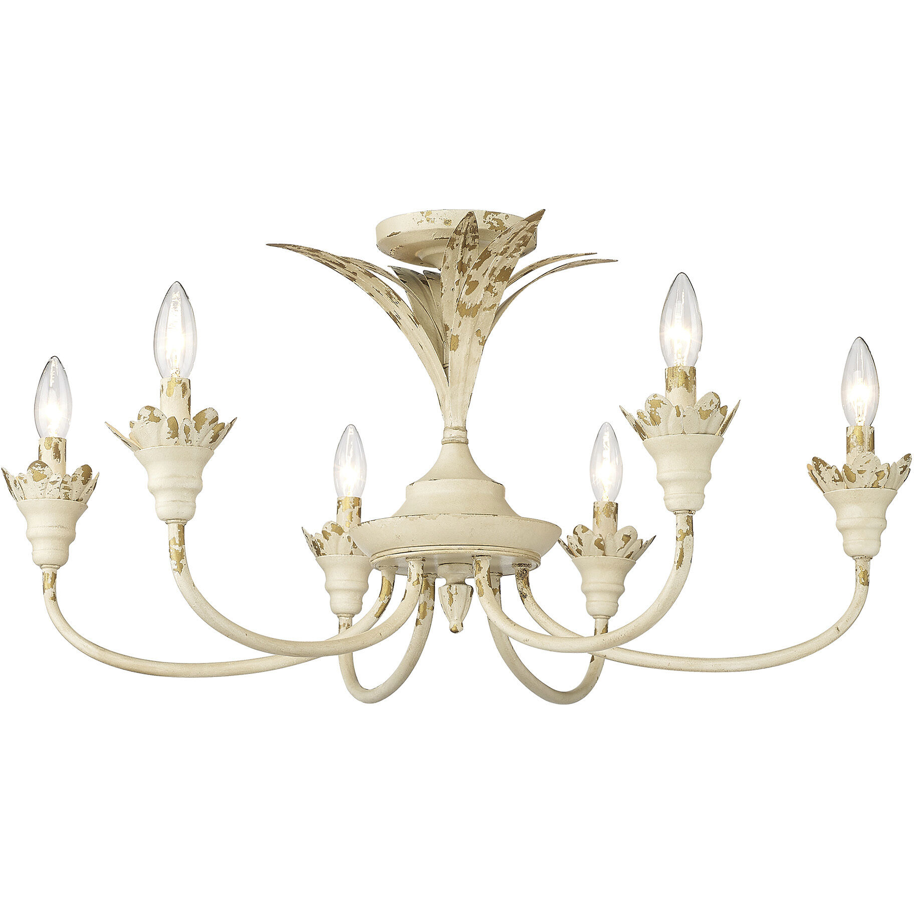 Lillianne 6 Light 28.5 inch Heirloom Gold Semi-Flush Mount Ceiling Light