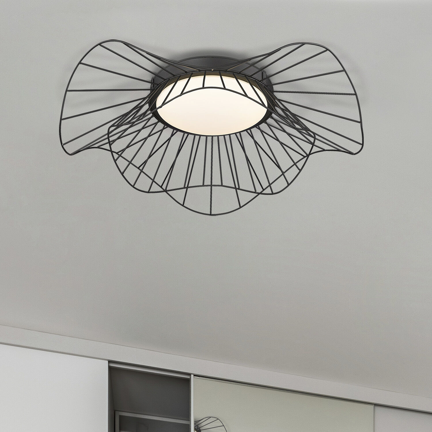 Elena LED 24 inch Natural Black Flush Mount Ceiling Light