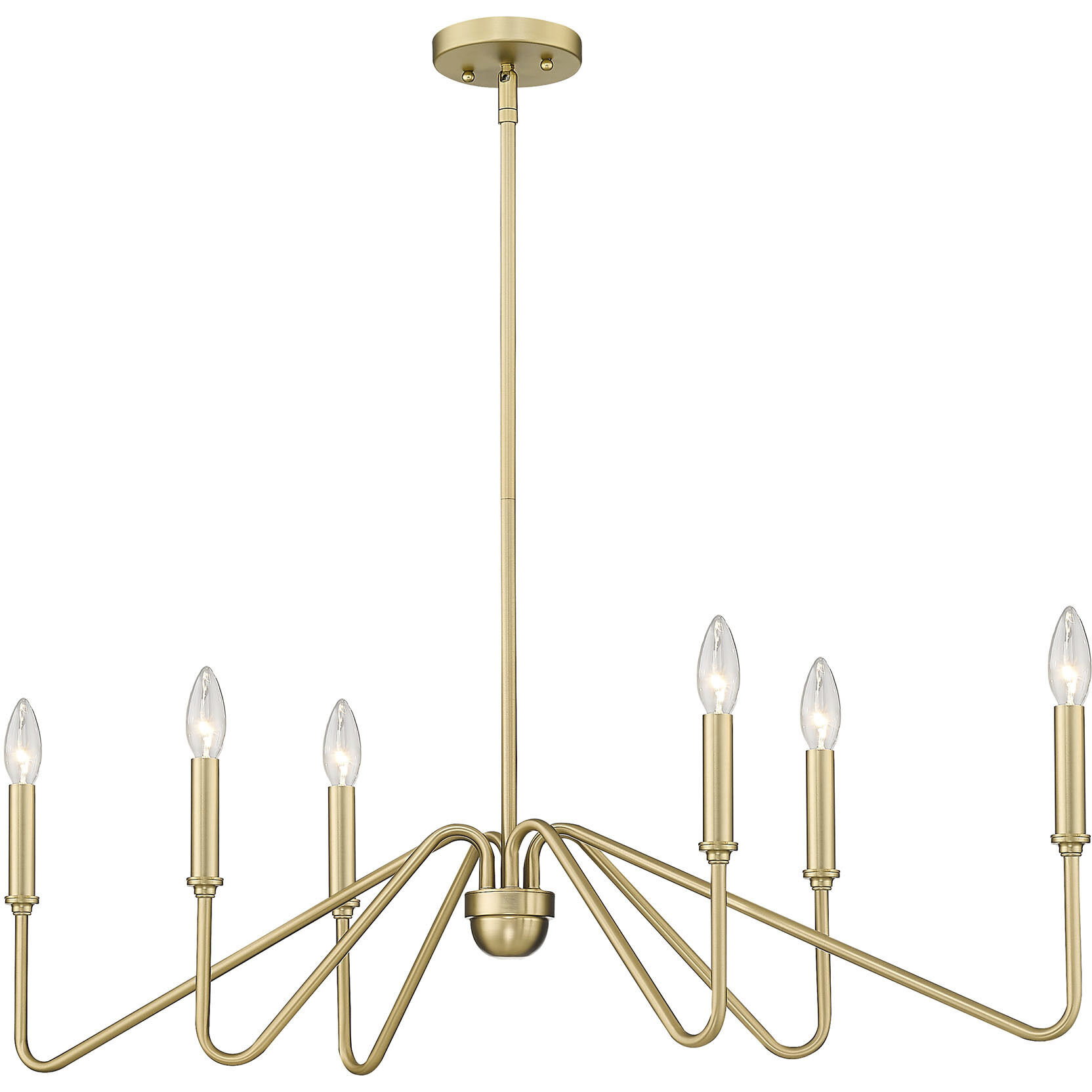 Yep Kennedy Island Light Ceiling Light in No Shade, Brushed Champagne Brass