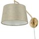 Ryleigh Articulating Wall Sconce Wall Light in Brushed Champagne Bronze, Natural Sisal