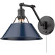 Orwell 1 Light 10 inch Matte Black Articulating Wall Sconce Wall Light in Navy, Adjustable