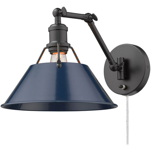 Orwell 1 Light 10 inch Matte Black Articulating Wall Sconce Wall Light in Navy, Adjustable