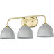 Yep Zoey Vanity Wall Light in Olympic Gold, Matte Gray