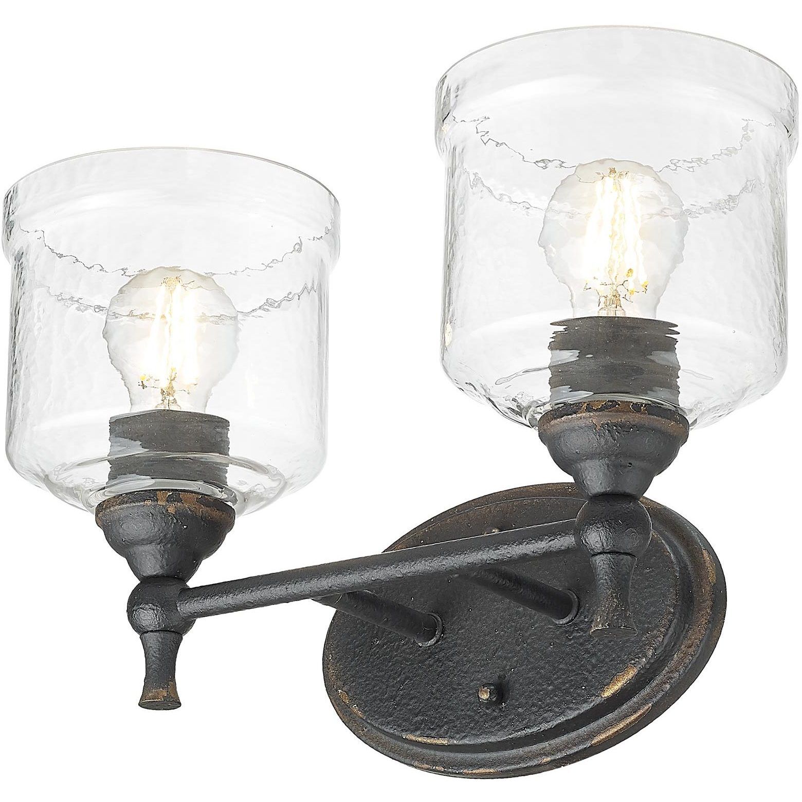 Keating Vanity Wall Light in Antique Black Iron