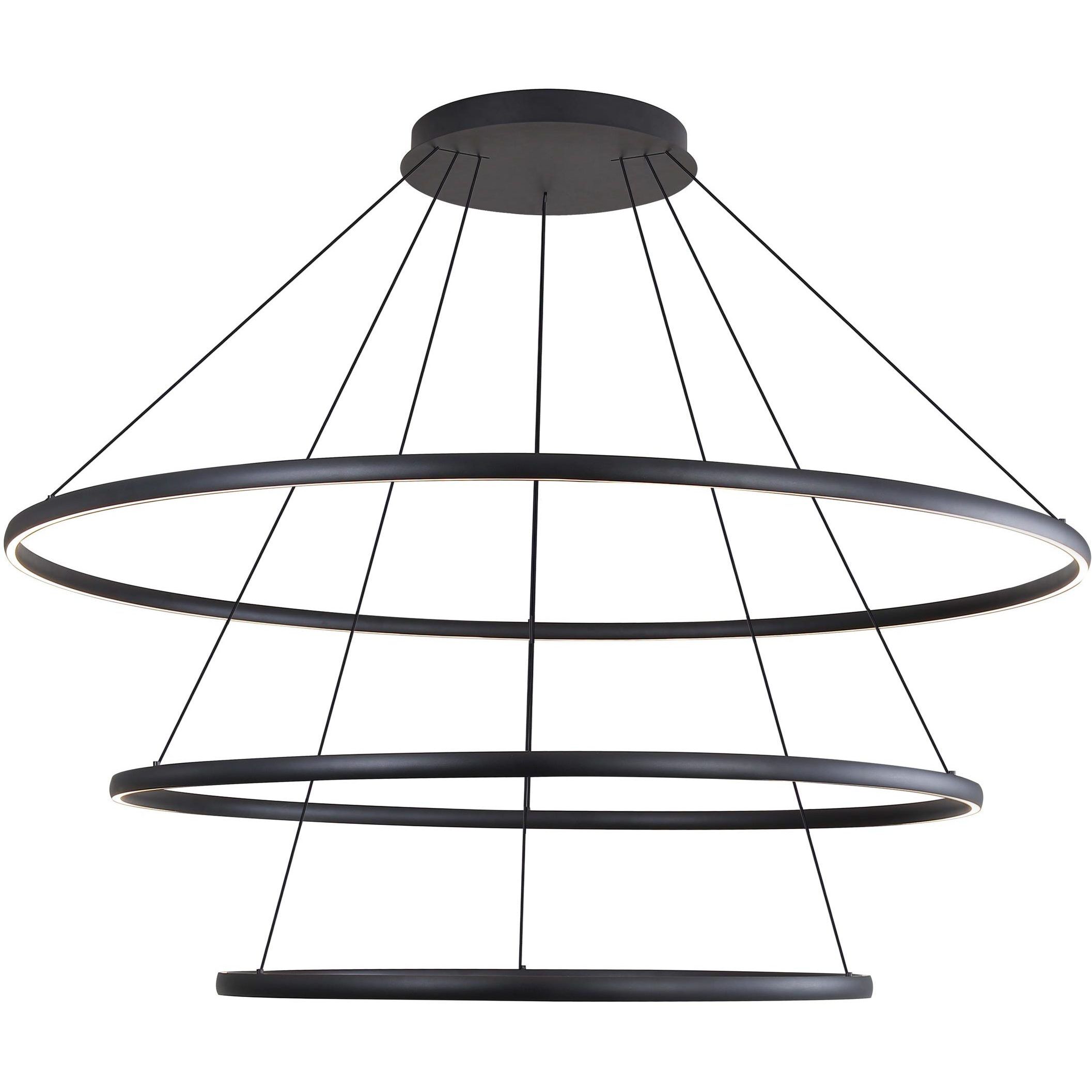 Veritas 70.88 inch 120.00 watt Sand Black Chandelier Ceiling Light, 3 Tier