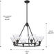 Yep Orwell 29 inch 60.00 watt Matte Black Chandelier Ceiling Light in Clear Glass