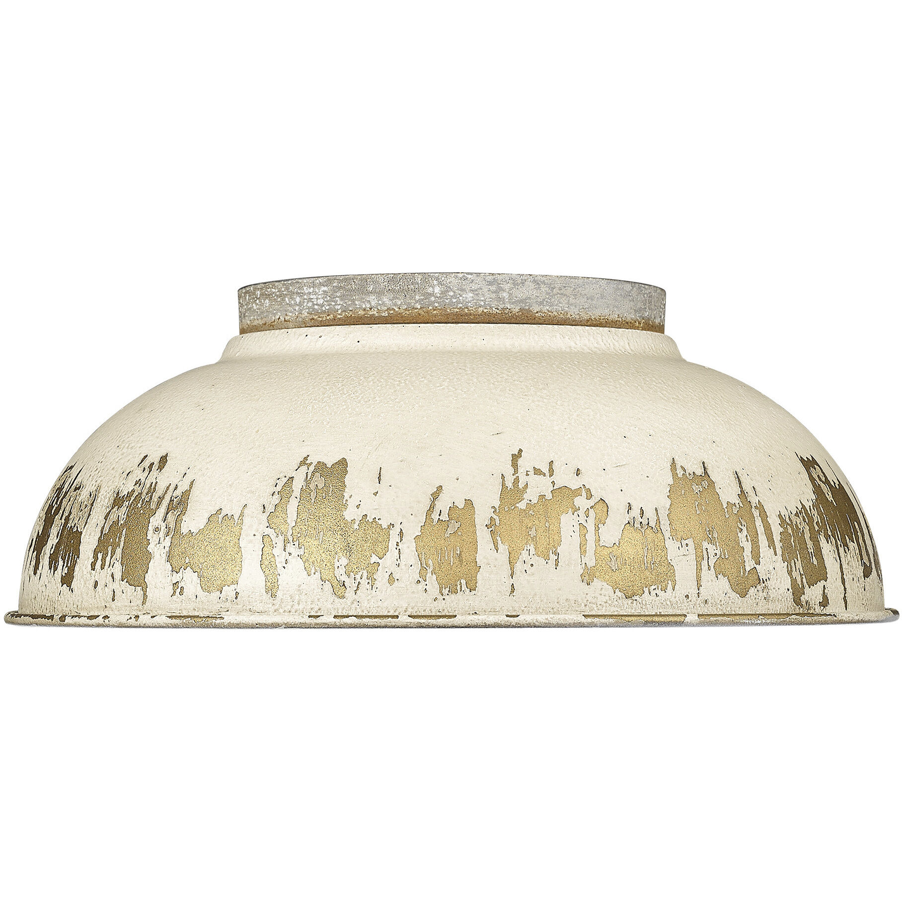 Kinsley 2 Light 14 inch Aged Galvanized Steel Flush Mount Ceiling Light in Antique Ivory