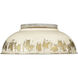 Kinsley 2 Light 14 inch Aged Galvanized Steel Flush Mount Ceiling Light in Antique Ivory