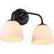 Dorinda 2 Light 16.25 inch Matte Black Vanity Light Wall Light