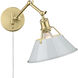 Orwell Articulating Wall Sconce Wall Light in Brushed Champagne Bronze, Dusky Blue